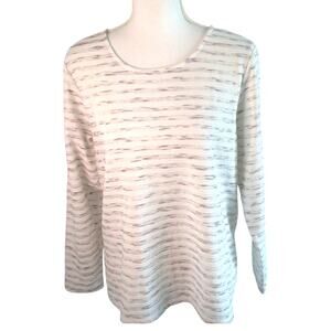 Christopher & Banks Women's Petite Long Sleeve White Stretch Shirt Size PL